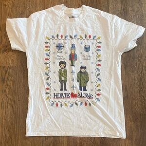 White Graphic Tee with Festive Design